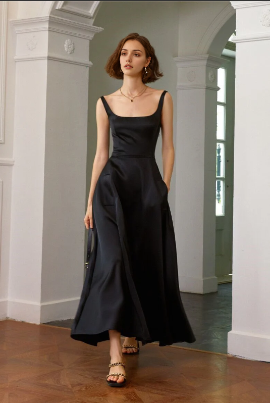 Luolandi Vintage Straps Sleeveless Long Prom Dress Charming Evening Party Dress Simple Women's Dresses